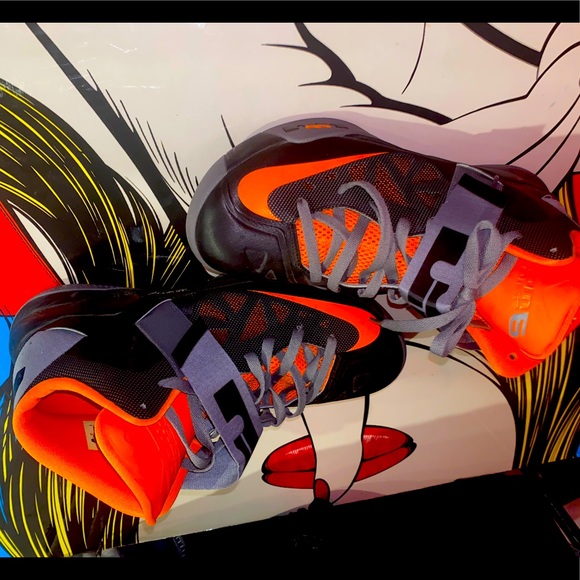 LEBRON AMBASSADOR 8 BLACK ORANGE SHOES - Picture 1 of 4